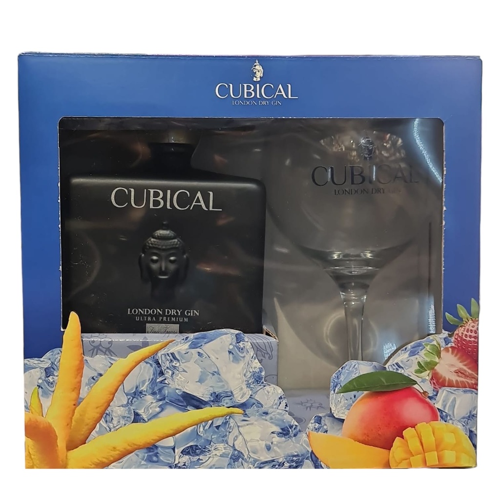 Cubical Londron Dry Gin Extra Premium Con Copa 75cl