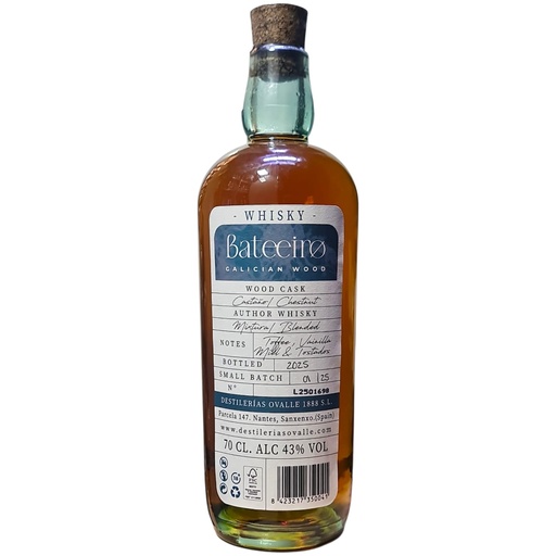[WHI-OVE-BAT-70CL] OVALLE BATEEIRO - CHESTNUT WOOD CASK WHISKY - 70 CL