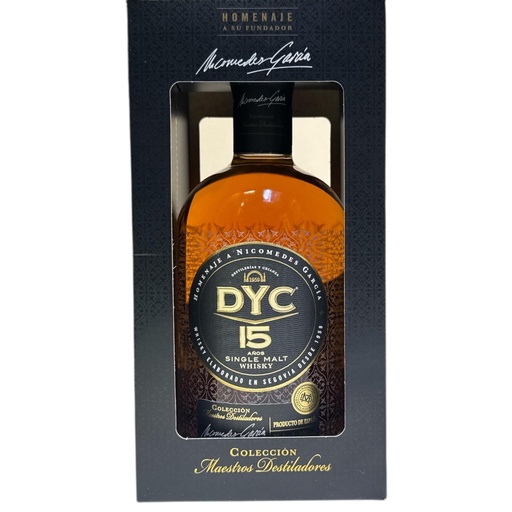 [DYC-WHI-15A-70CL] DYC 15 AÑOS/ COLECCION MAESTROS DESTILADORES -  SINGLE MALT - 70CL